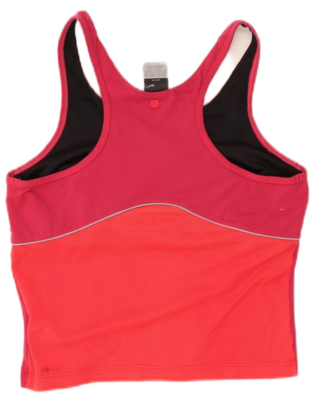 NIKE Damen Dri Fit Crop Vest Top UK 16/18 XL Rosa Farbblock