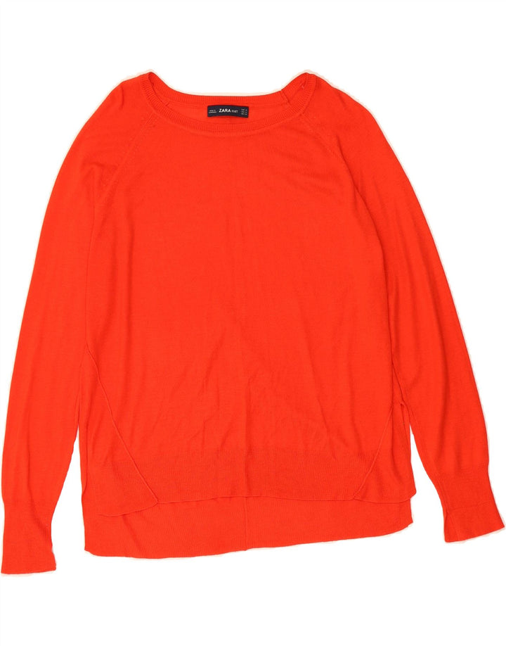 ZARA Womens Boat Neck Jumper Sweater UK 14 Medium Red Vintage Zara and Second-Hand Zara from Messina Hembry 