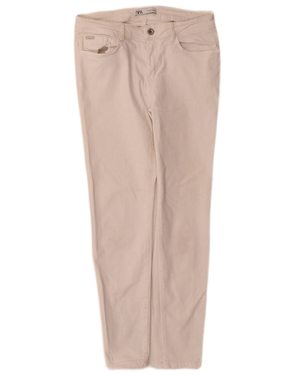 Zara Damen Slim Jeans EU 40 Medium W30 L28 Weiße Baumwolle