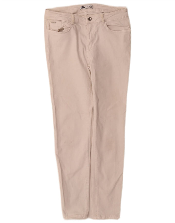 Zara Damen Slim Jeans EU 40 Medium W30 L28 Weiße Baumwolle