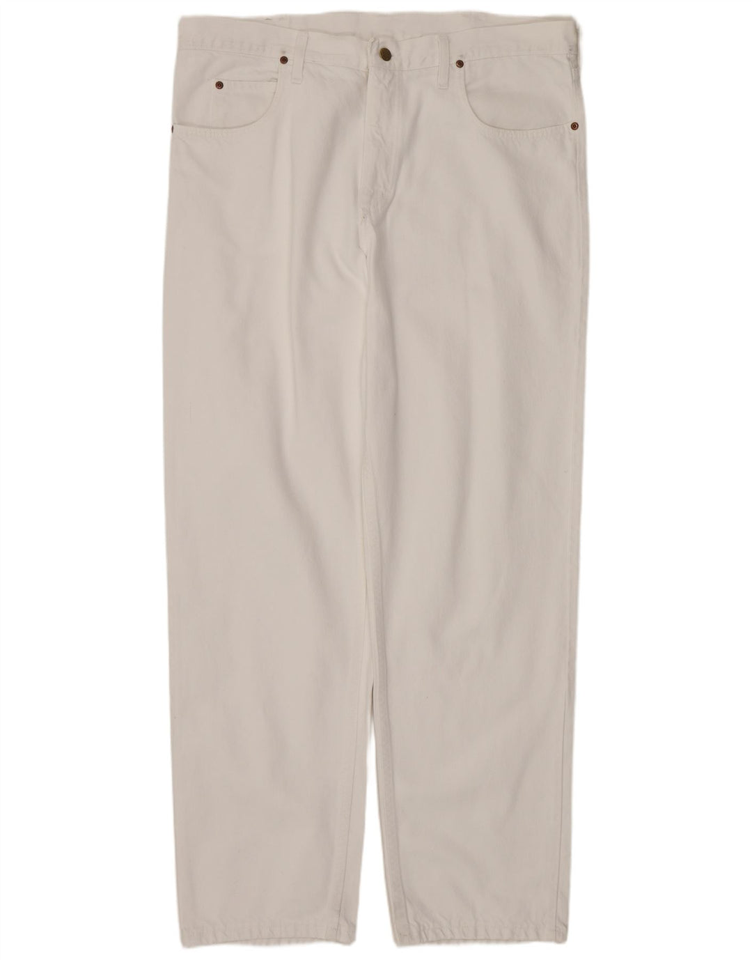 LEE Herren Kansas Straight Jeans W40 L34 Weiße Baumwolle