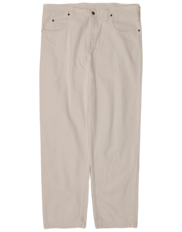 LEE Herren Kansas Straight Jeans W40 L34 Weiße Baumwolle