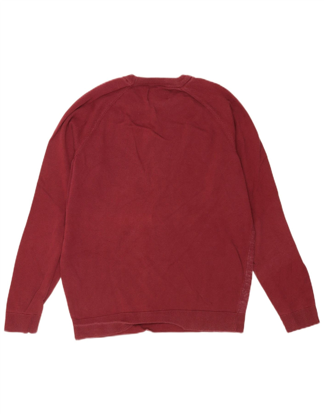Jack & Jones Herren-Pullover mit Rundhalsausschnitt, mittelrot gefleckte Baumwolle