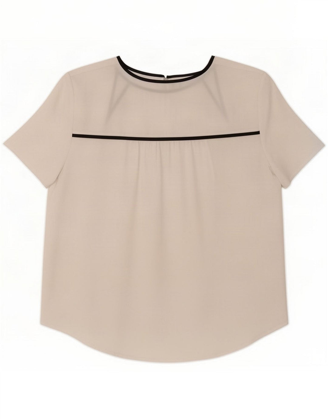 Armani Exchange Damen-Blusenoberteil UK 14 Mittelweißes Farbblock-Polyester