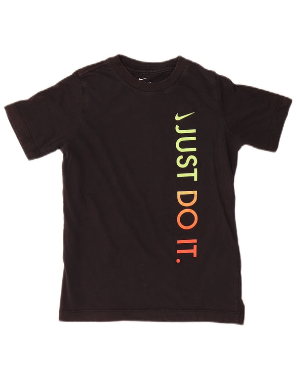 Nike Jungen-T-Shirt mit Grafik, 8–9 Jahre, Größe S, schwarze Baumwolle