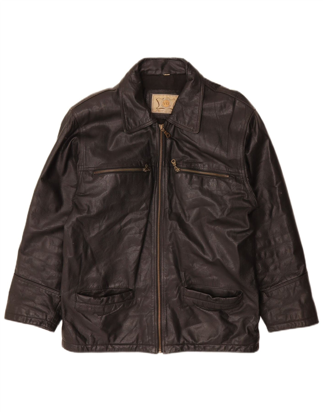 Vintage Herren Lederjacke UK 38 Mittelschwarzes Leder