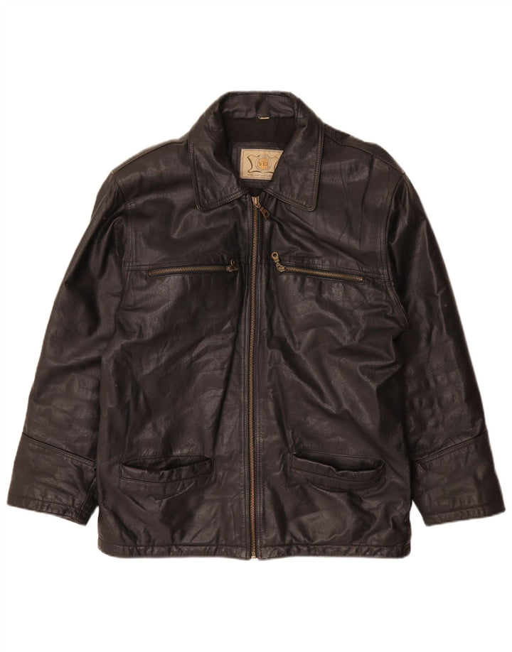 Vintage Herren Lederjacke UK 38 Mittelschwarzes Leder