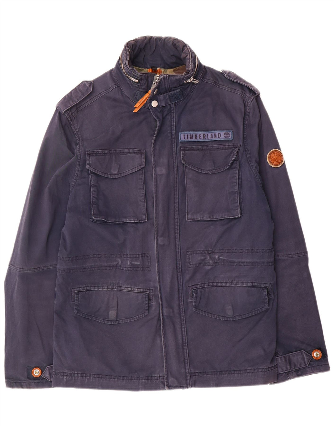 Timberland Herren-Militärjacke UK 38 Mittelmarineblaue Baumwolle