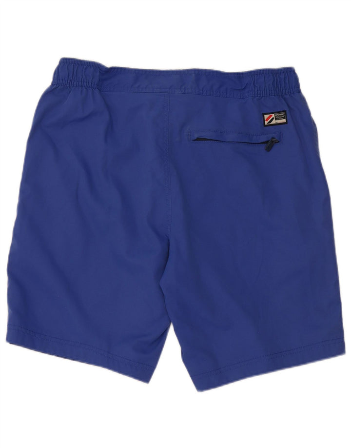 SUPERDRY Herren Badeshorts mit Grafik, Größe L, Blau, Polyester