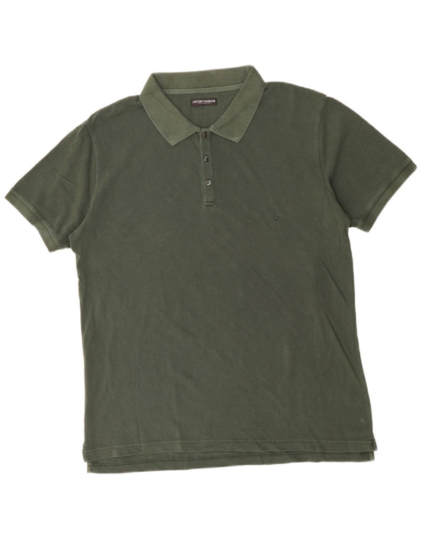 EMPORIO ARMANI Herren Poloshirt IT 56 2XL Khaki Baumwolle