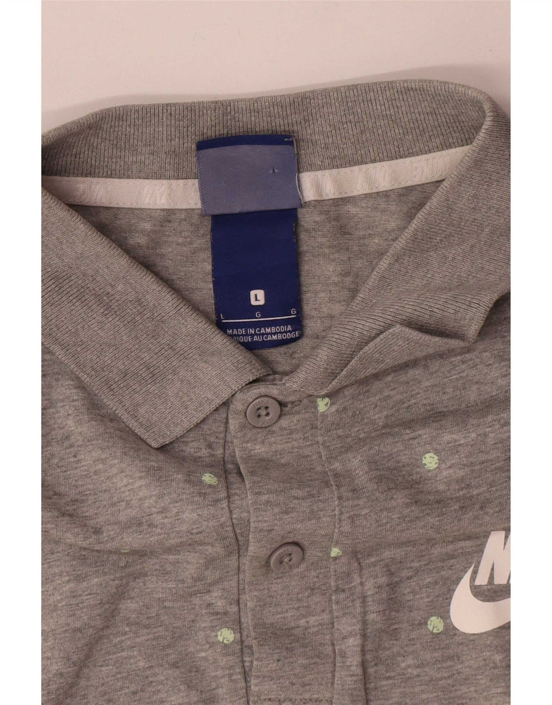 Nike Herren-Poloshirt, große Baumwolle mit grauen Punkten und Punkten
