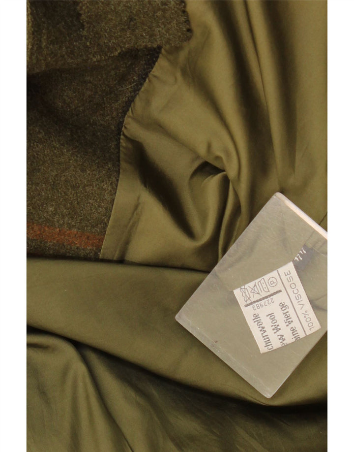 Resi Hammerer Damen 2-Knopf-Blazer-Jacke IT 44 Medium Khaki Check Wool