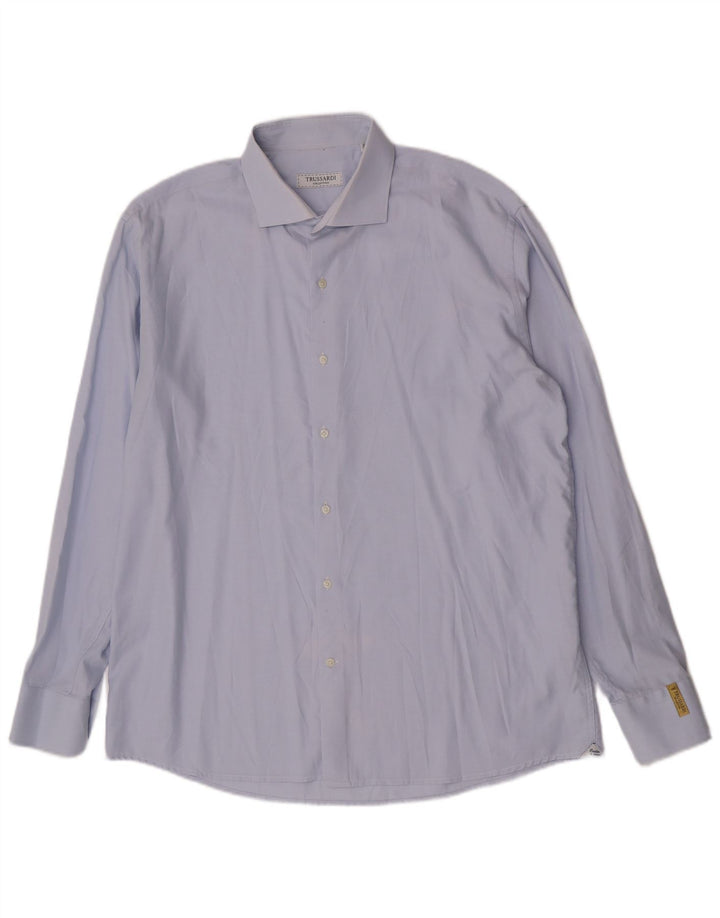 Trussardi Herrenhemd Größe 45 18 2XL Blau