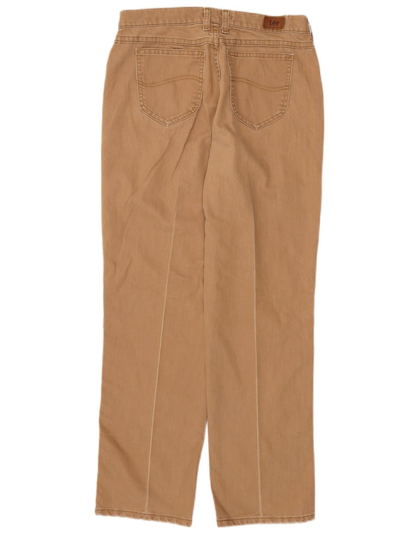 LEE Damen Relaxed Fit Straight Jeans US 10 Large W30 L31 Beige Baumwolle