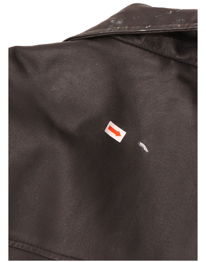 Angelo Litrico Herren Lederjacke UK 42 XL Schwarzes Leder