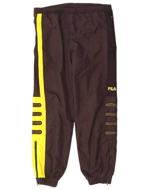 Fila Herren-Trainingsanzug mit Grafik, Jogginghose, Mittelschwarz, Farbblock