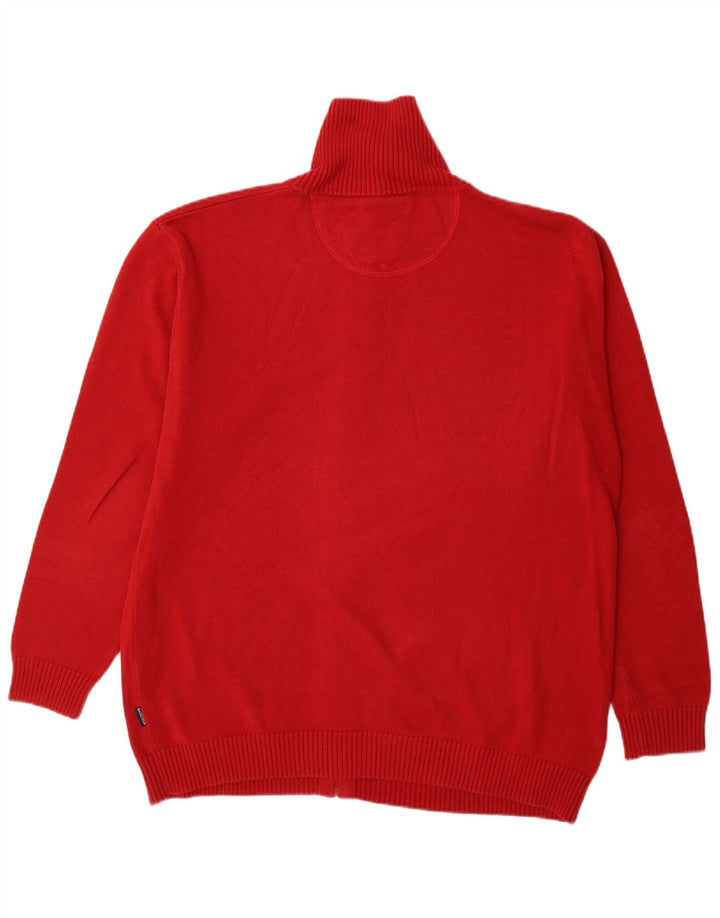 Basefield Herren-Cardigan-Pullover 2XL aus roter Baumwolle