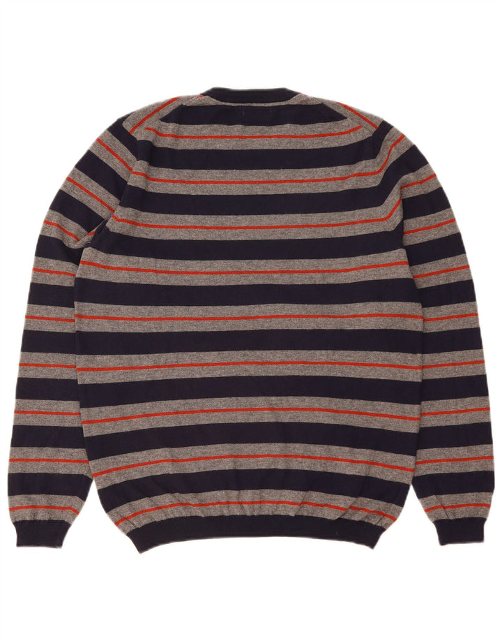Sun68 Herren-Pullover mit Rundhalsausschnitt, klein, marineblau, gestreift, Wolle
