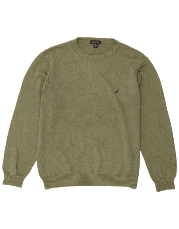 Nautica Herren-Pullover mit U-Boot-Ausschnitt, groß, Khaki, Baumwolle