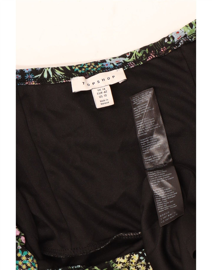 Schulterfreies Damenkleid von Topshop, Gr. 44, groß, mehrfarbig, mit Blumenmuster
