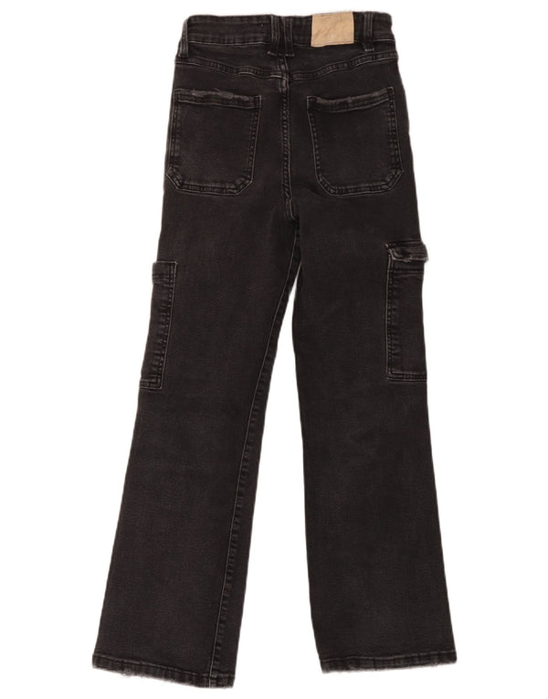 Zara Cargo-Schlagjeans für Mädchen, 13–14 Jahre, W26, L26, schwarze Baumwolle