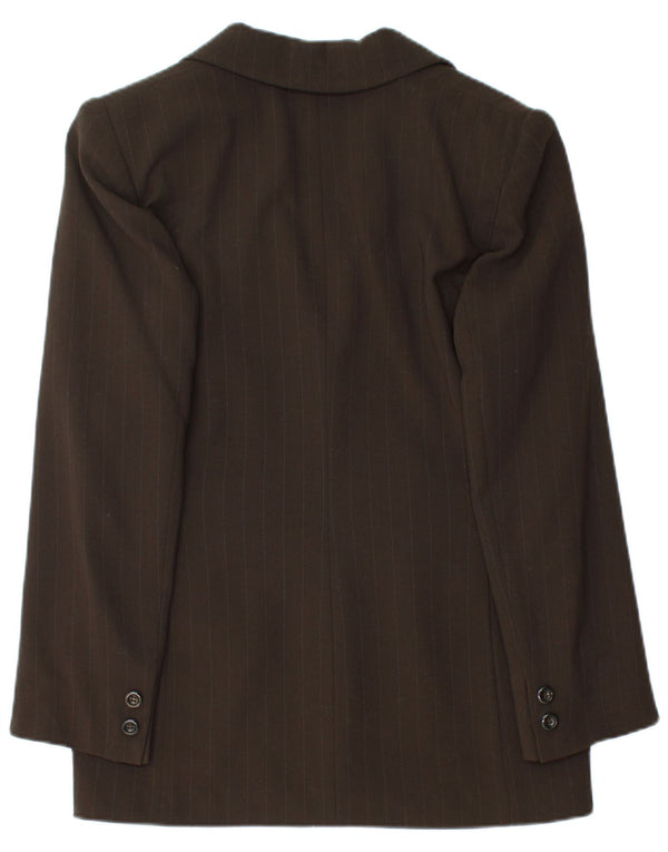 Selene Damen-Blazer mit 3 Knöpfen, UK 12, mittelbraun, Nadelstreifen