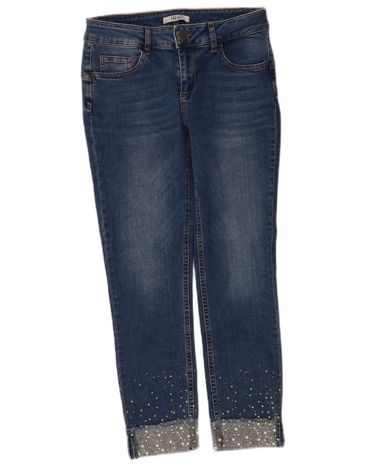 Liu Jo Damen-Cropped-Jeans W28 L25 Blau