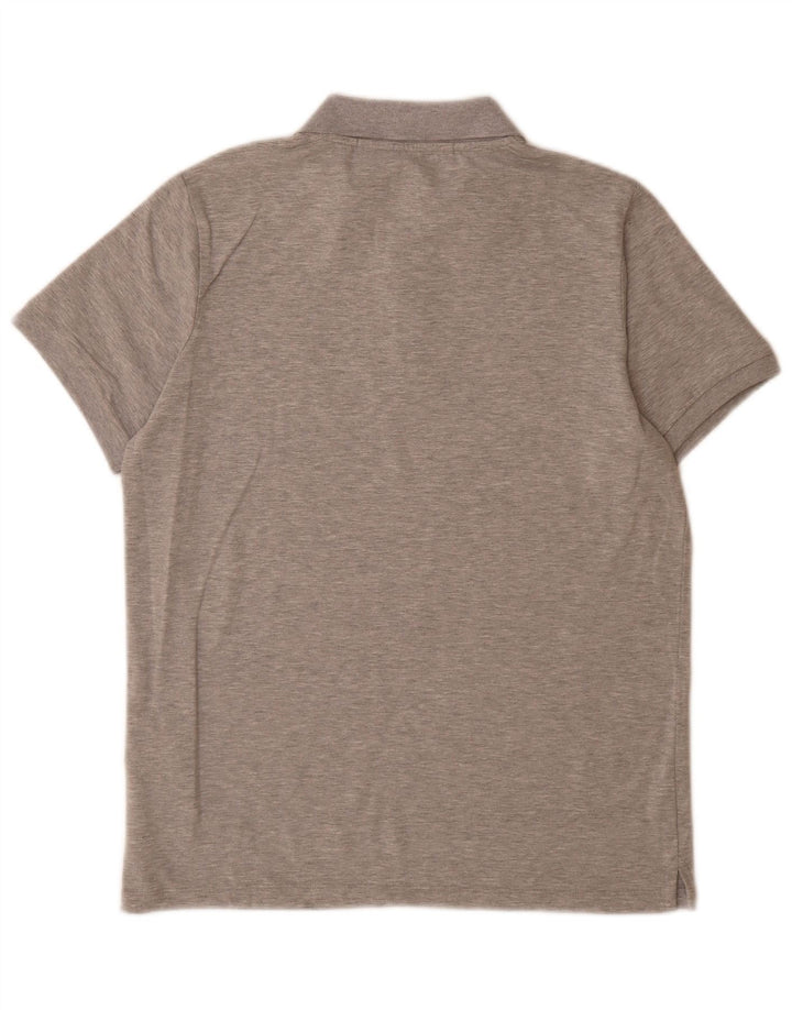 Karl Lagerfeld Herren-Poloshirt mit Grafik, mittelgrau gesprenkelte Baumwolle