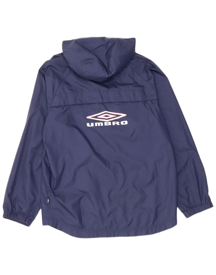 UMBRO Herren-Regenjacke mit grafischer Kapuze, UK 36, Größe S, marineblaues Nylon