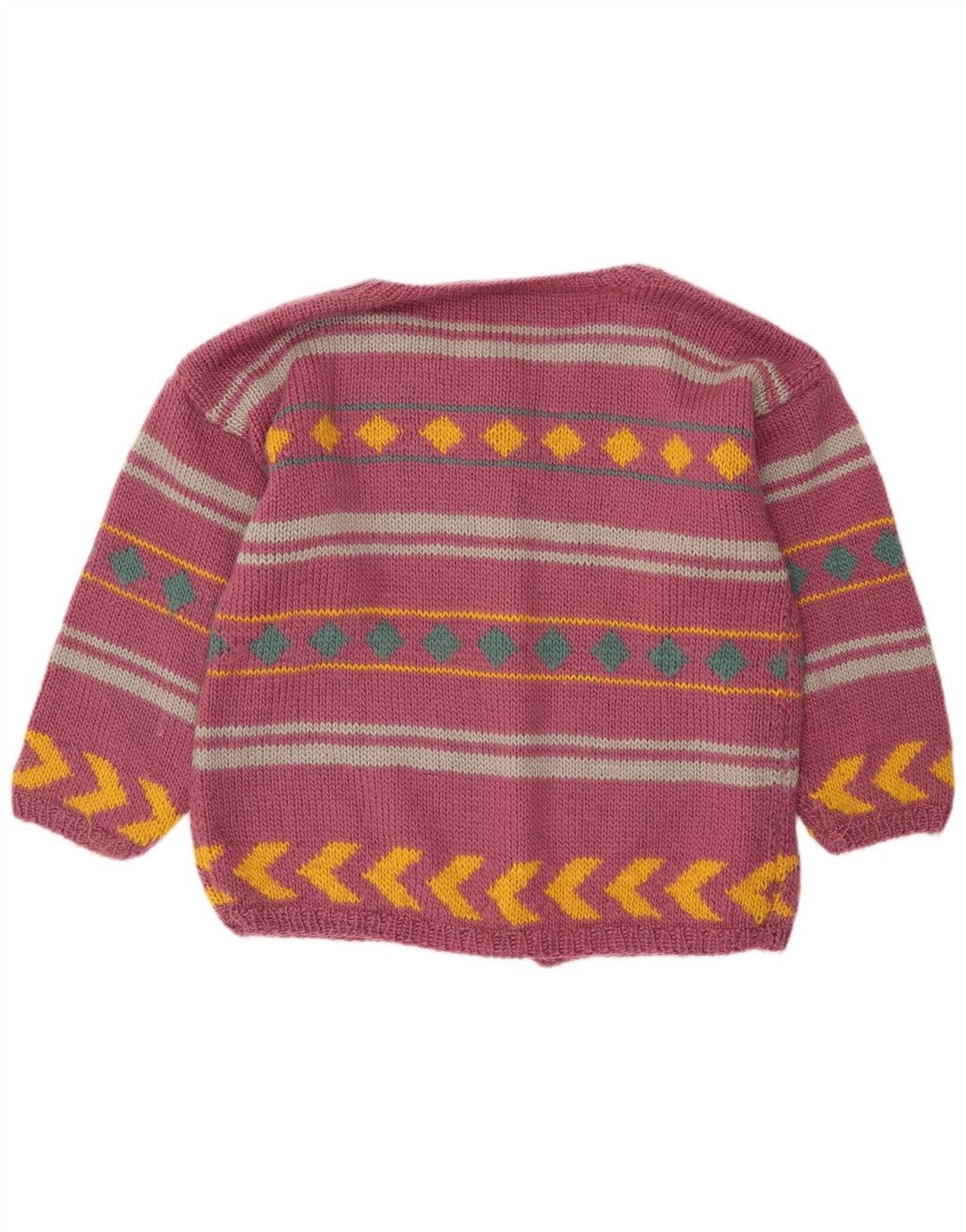 VINTAGE Damen Cardigan Pullover UK 18 XL Lila gestreift