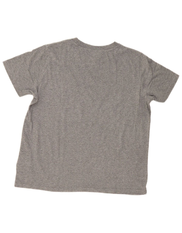 Superdry Damen Grafik-T-Shirt-Oberteil UK 14 Large Grau Baumwolle