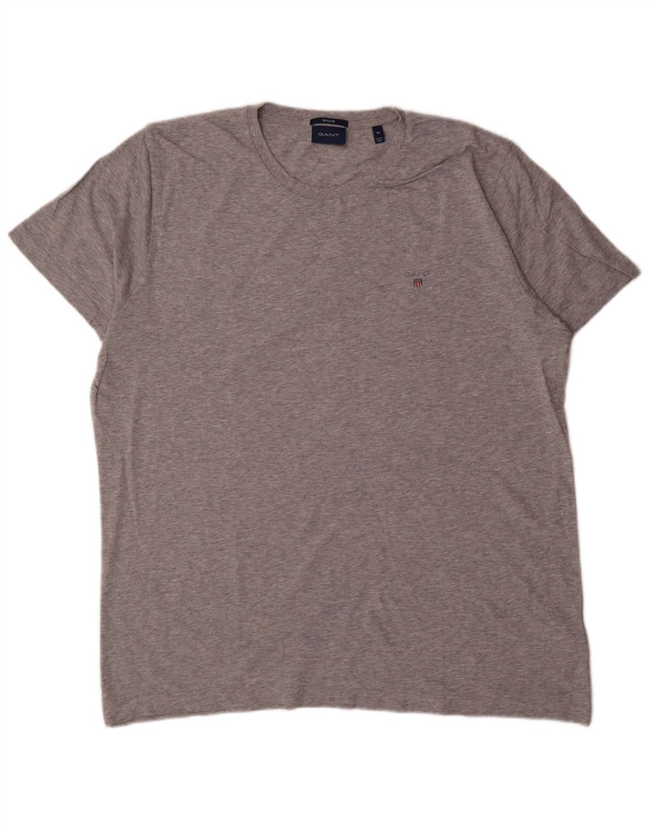 GANT Herren-T-Shirt mit normaler Passform, XL, graue Baumwolle