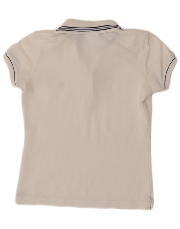 Champion Damen Heritage Fit Poloshirt UK 10 Small Weiß gestreift