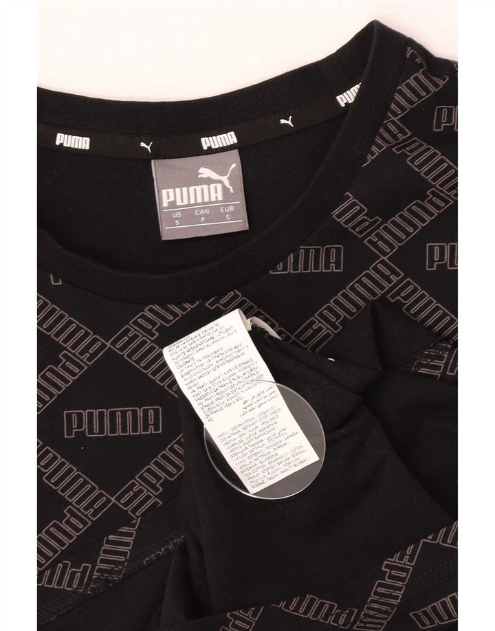 Puma Herren Grafik T-Shirt Top Small Schwarz Baumwolle