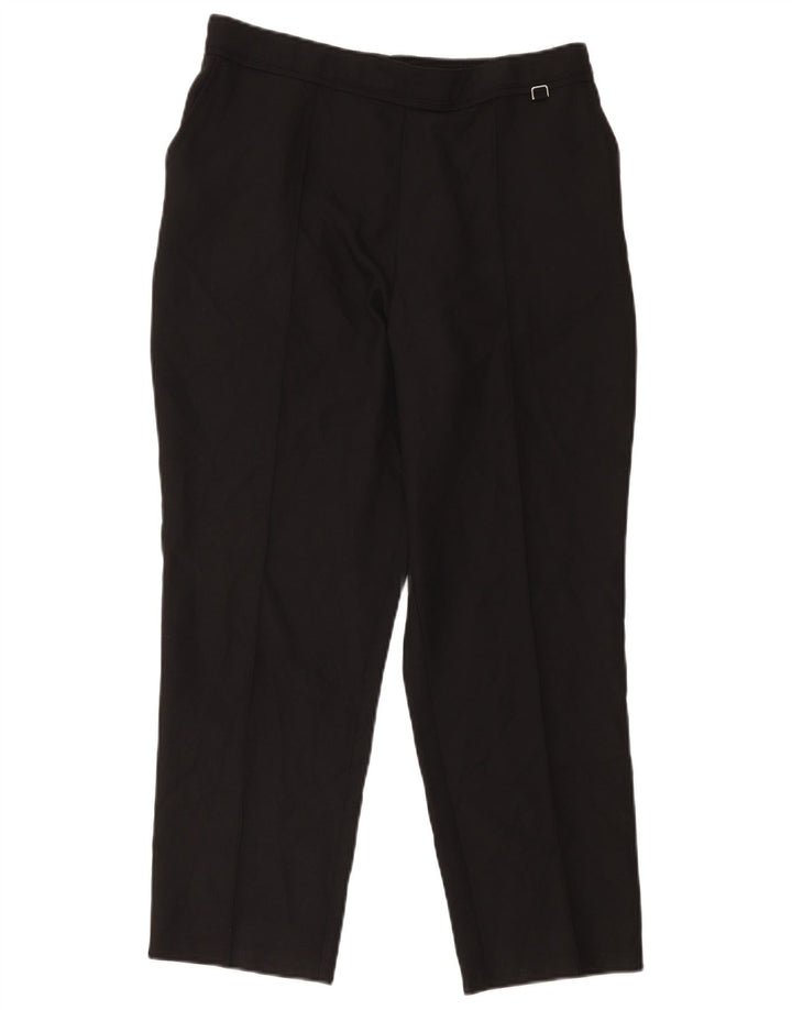 Marks & Spencer Damen-Hose, kurz geschnitten, UK 14, Größe L, W34, L24, Schwarz, Polyester