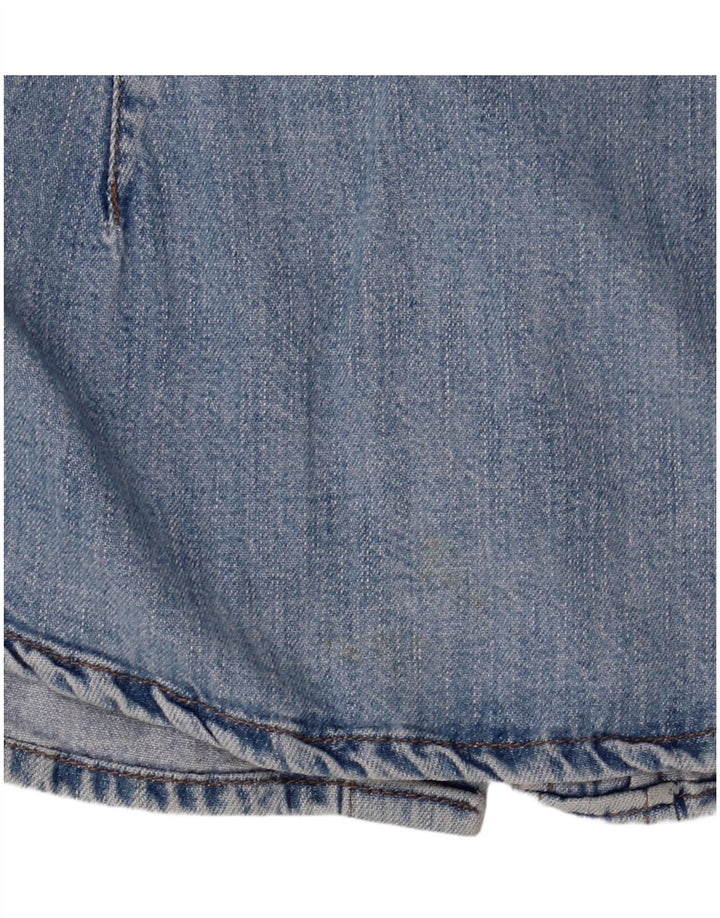 BENETTON Damen Jeanshemd UK 14 Mittelblaue Baumwolle