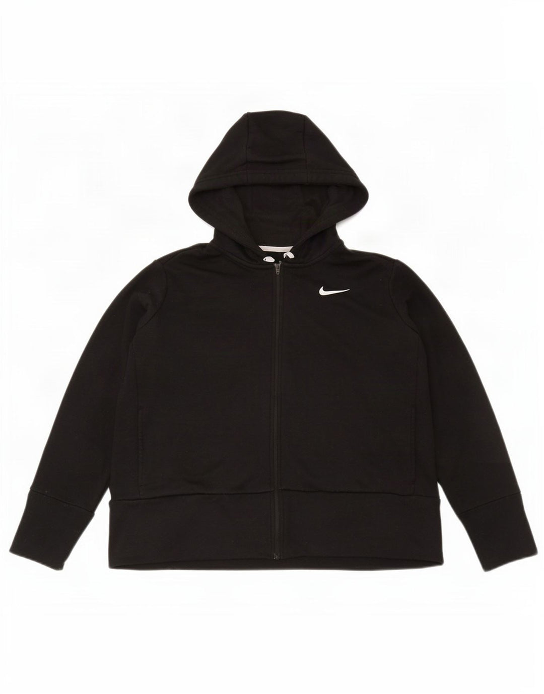 Nike Damen Dri Fit Zip Hoodie Pullover UK 16 Large Schwarz Polyester
