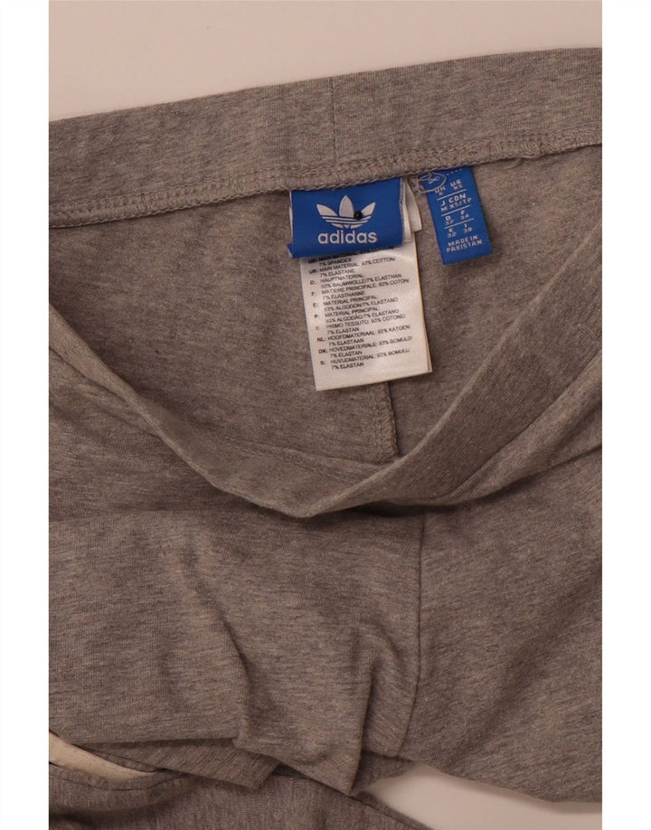 ADIDAS Damen Leggings UK 6 XS Graue Baumwolle