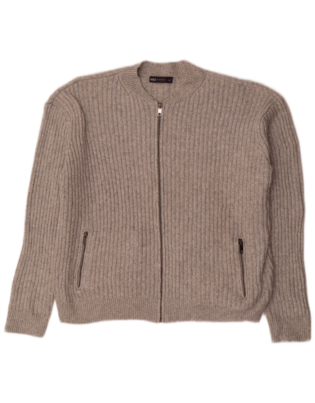 Marks & Spencer Damen-Strickjacke, übergroß, bauchfrei, Gr. 40, Größe L, Grau
