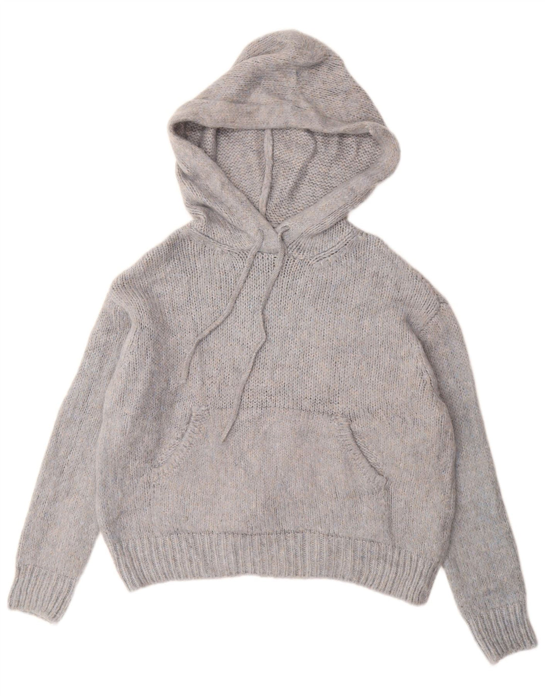 ZARA Damen-Pullover, übergroß, mit Kapuze, Gr. 10, klein, blau gefleckt