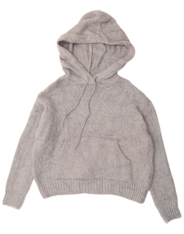 ZARA Damen-Pullover, übergroß, mit Kapuze, Gr. 10, klein, blau gefleckt