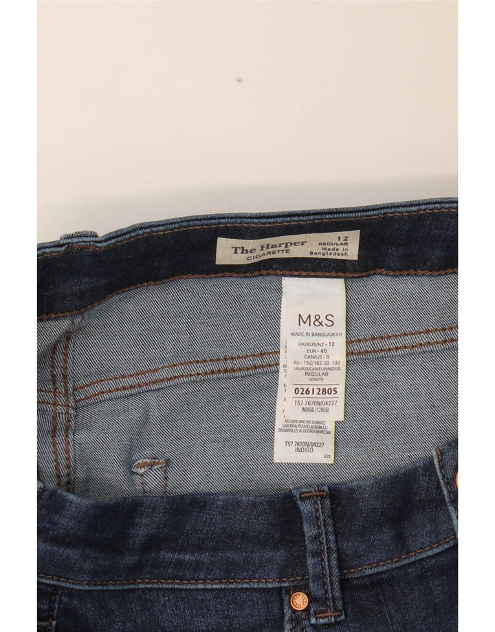 Marks & Spencer Damen The Harper Straight Jeans UK 12 Medium W30 L27 Blau