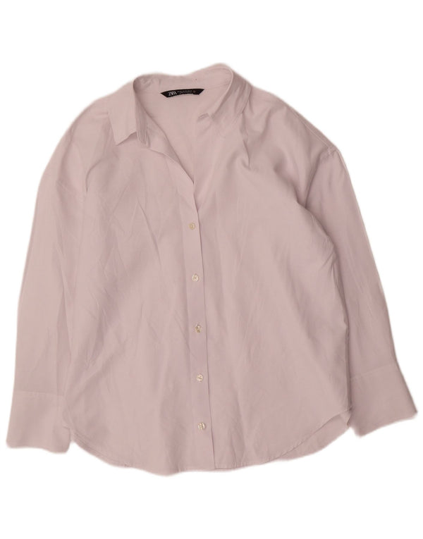 Zara Damen-Oversize-Hemd, UK 6 XS, weiße Baumwolle
