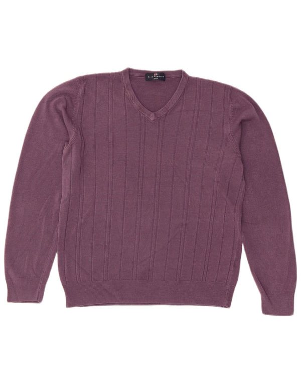 Marks & Spencer Damen-Pullover mit V-Ausschnitt, Gr. 14, Mittelviolett