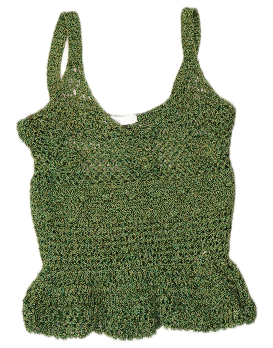Zara Häkel-Cami-Top für Damen, Größe S, Grün, Polyester
