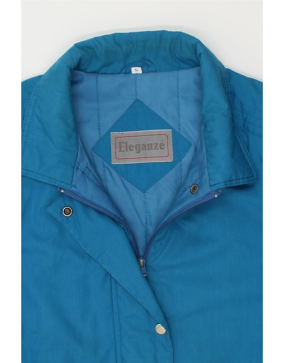 VINTAGE Womens Windbreaker Jacket UK 16 Large Blue Polyester Vintage Vintage and Second-Hand Vintage from Messina Hembry 