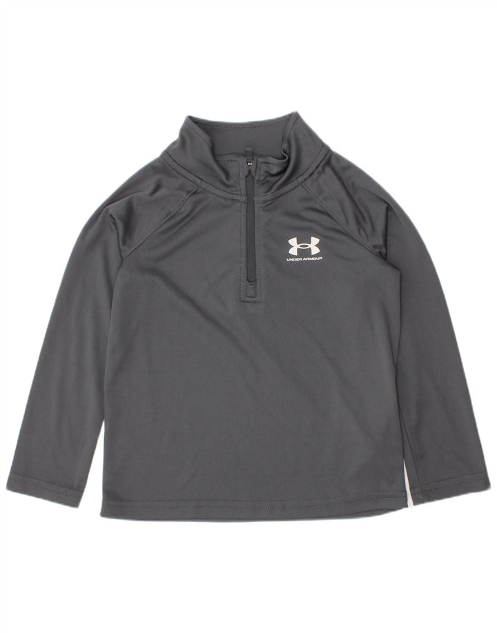 Under Armour Jungen-Pullover-Trainingsoberteil mit Reißverschluss, 2–3 Jahre, graues Polyester