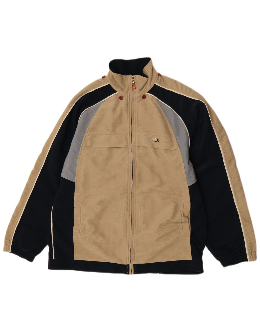 Brugi Herren Cordjacke UK 40 Large Beige Colourblock Polyester