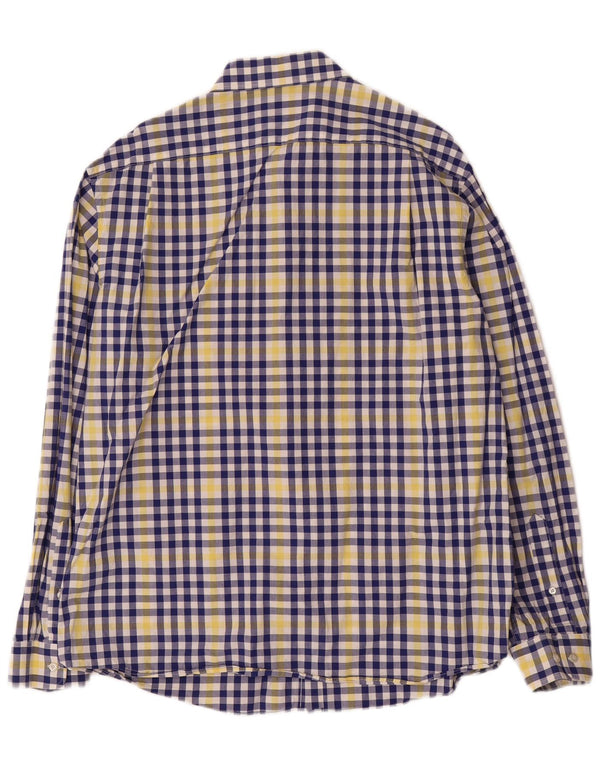 Tommy Hilfiger Herren-Slim-Fit-Hemd, Größe 17 1/2 XL, blau karierte Baumwolle