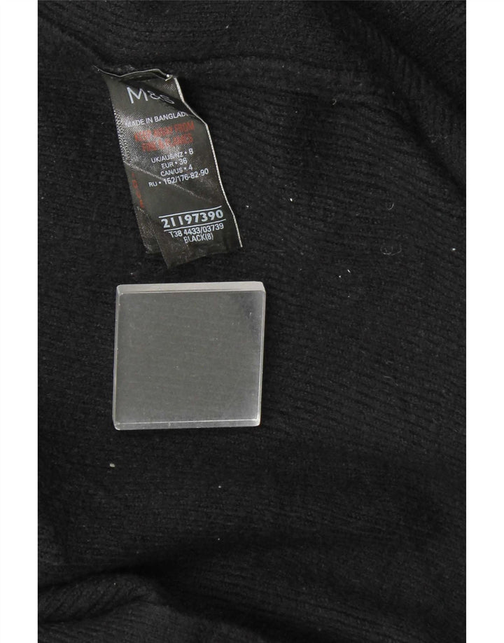 Marks & Spencer Damen Longline Open Cardigan Pullover UK 8 Small Schwarz